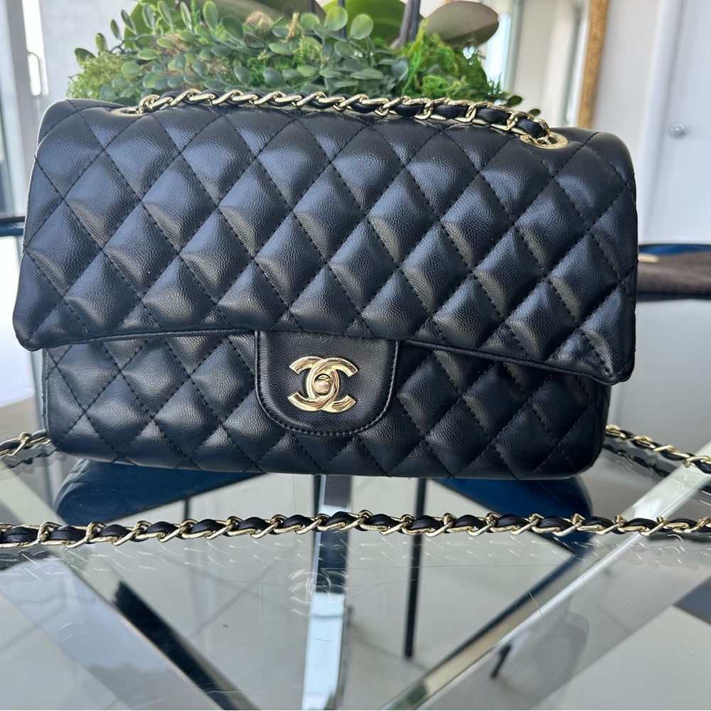 Chanel quilted black purse